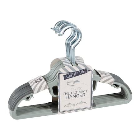 Simplify Kids Collar Saver Ultimate Hangers in Light Grey, 12PK 3229-LGREY